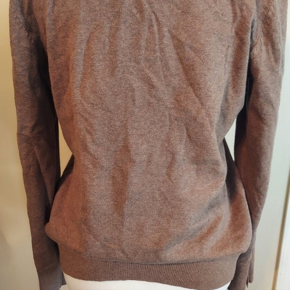 👽 h&m‎ basics brown v-neck  sweater - Picture 4 of 5